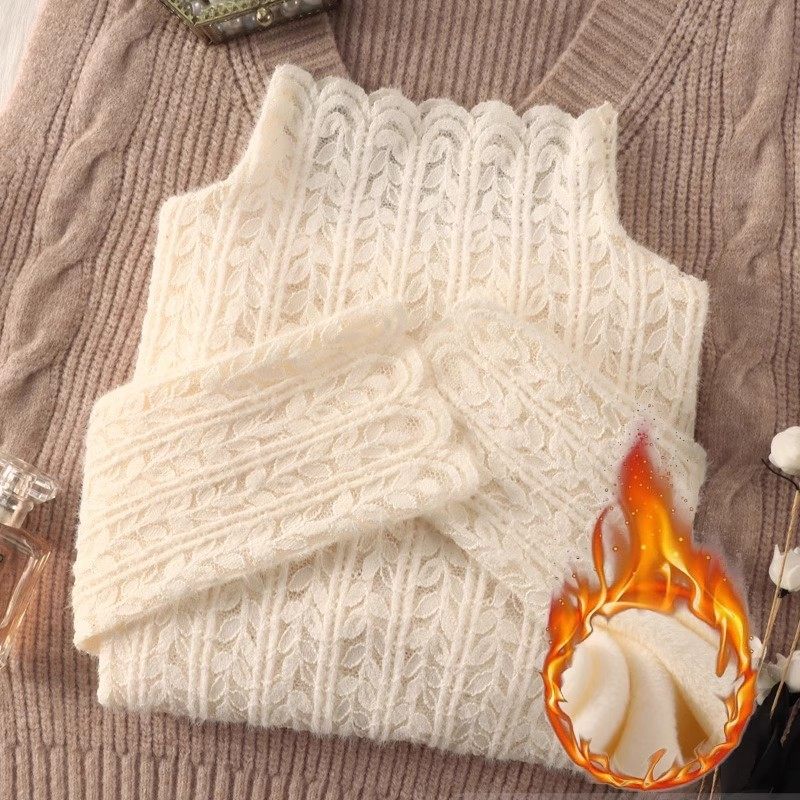 半高领磨毛蕾丝打底衫女加绒2023秋冬新款洋气内搭小衫网纱上衣女,女装/女士精品,蕾丝衫/雪纺衫,淘宝优惠券,粉丝福利购,淘宝优惠卷