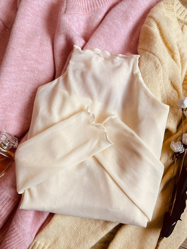 高领蕾丝打底衫女秋冬洋气高端别致小衫薄内搭网纱衣春季新款上衣