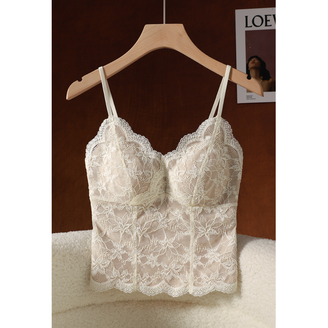 Kbra法式蕾丝磨毛加薄绒吊带背心女冬保暖带胸垫内搭一体打底上衣,女士内衣/男士内衣/家居服,保暖背心,淘宝优惠券,粉丝福利购,淘宝优惠卷