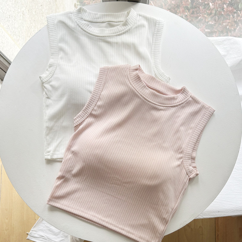 白色内搭运动带胸垫背心吊带夏季新款修身辣妹美背抹胸外穿上衣女