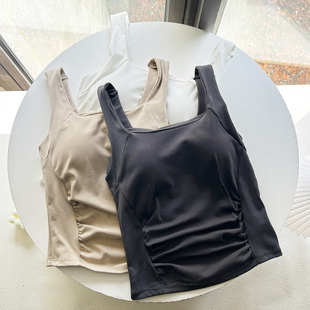 小吊带背心女外穿带胸垫夏美背文胸一体内衣内搭打底抹胸瑜伽上衣