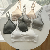 文胸 无钢圈胸罩女学生小胸平胸抹胸内衣背心式 少女三角杯夏季 薄款