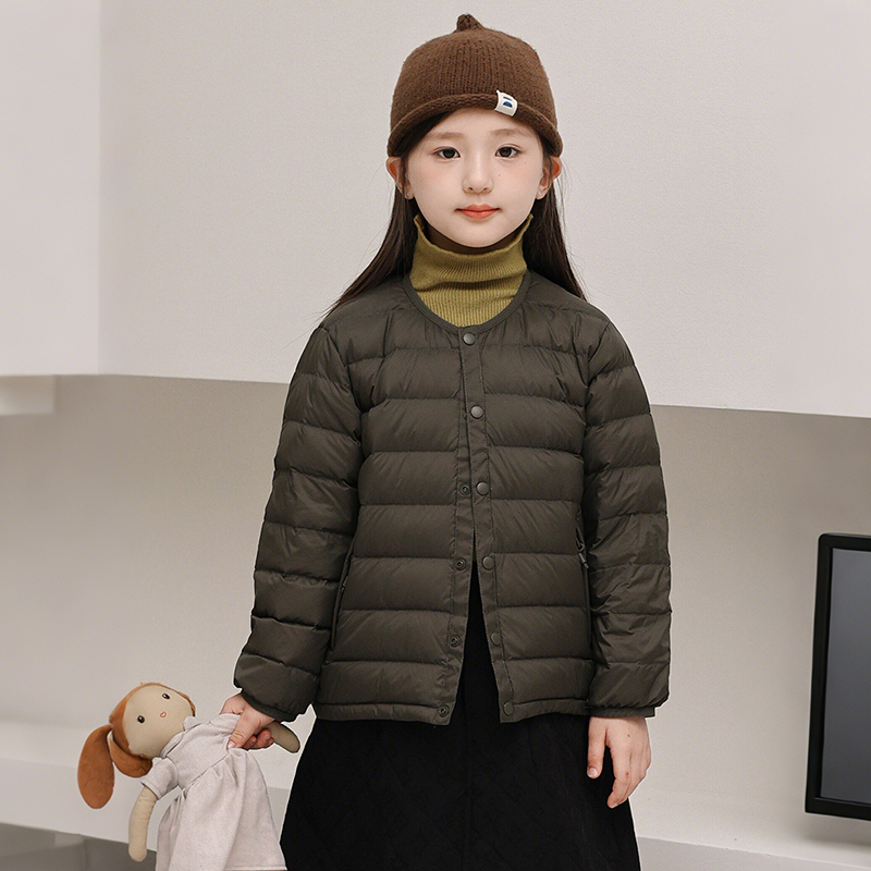 儿童轻薄内胆无领羽绒服亲子装
