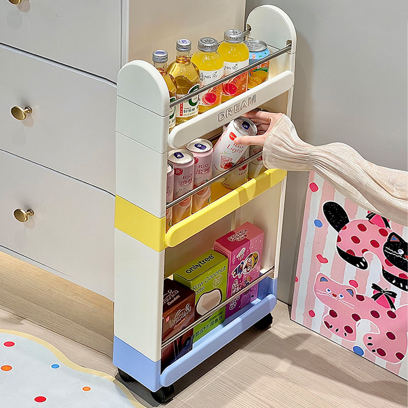 夹缝零食置物架多层落地带轮移动小推车分层收纳宿舍空间利用神器