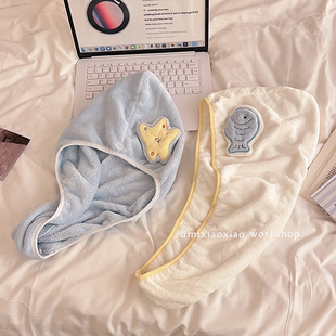 高颜值珊瑚绒干发帽学生宿舍家用洗头巾超强吸水速干加厚擦头毛巾