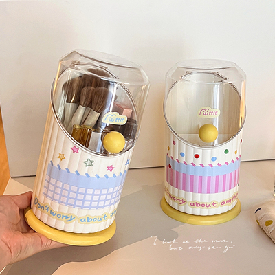 化妆刷收纳筒分格防尘梳妆台