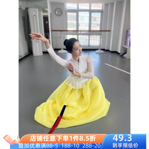 朝鲜族舞蹈服装女练功服上衣大摆裙练习艺考演出表演民族民间
