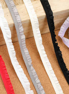 裙边弹力蕾丝花边领口diy黑色布条衣服下摆松紧带装饰条辅料配件