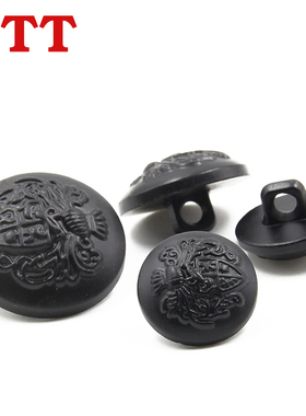 磨砂百搭圆形英伦大钮扣黑色男大衣女风衣外套装饰扣配件纽扣扣子