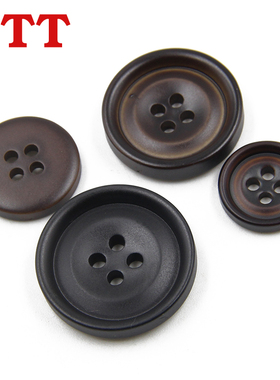 TTT圆形黑色四眼男大衣扣子黑色西装扣女装风衣扣子圆形韩版扭扣