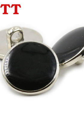 TTT塑料电镀小衬衫扣子银边黑色平滑光面女装衬衫时装西装纽扣