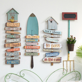 饰 美式 阳台庭院花园装 花架壁饰墙饰 露台挂件 田园乡村创意挂牌