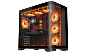 无立柱海景房ATX机箱玩嘉天幕plus曲面玻璃侧透支持360水冷