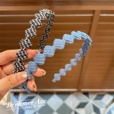 韩国进口商场同款小众菱形缠绕发箍布艺细边发卡百搭外带头饰压发