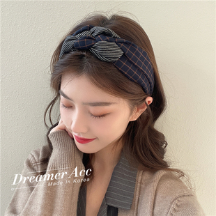 韩国进口高颅顶发箍复古拼色辫子头箍高级感显脸小发卡发捆发夹女