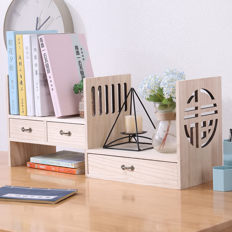 实木架子桌面置物架学生书桌桌上书架伸缩收纳书柜组合书橱储物架,住宅家具,书架,淘宝优惠券,粉丝福利购,淘宝优惠卷