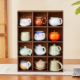 实木格子架桌面茶杯架子分格置物收纳架手办公仔展示陈列架博古架