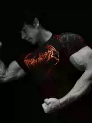 Breathedivinity Sports Short-Sleeve Men's T-Shirt, Tight-Fitting, Fitness, Weightlifting, Brother Training, Quick-Drying, Breathable, Trendy