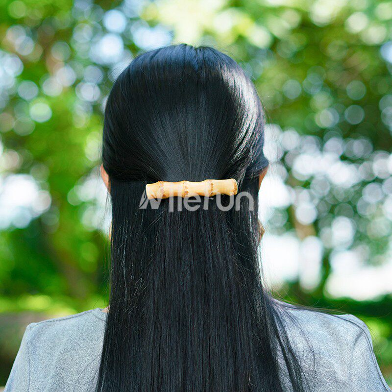 复古风百搭竹子木头弹簧发卡竹节发夹后脑勺顶夹一字夹横夹马尾夹