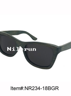 染暗绿色竹子墨镜 防紫外线竹制太阳镜