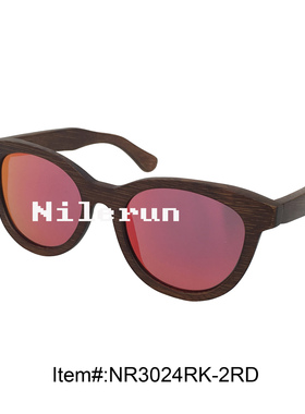 墨镜竹制红色彩膜大框架偏光镜片