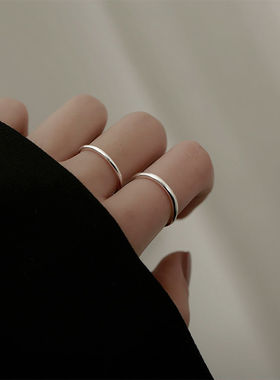 纯银ins不掉色时尚光面实心