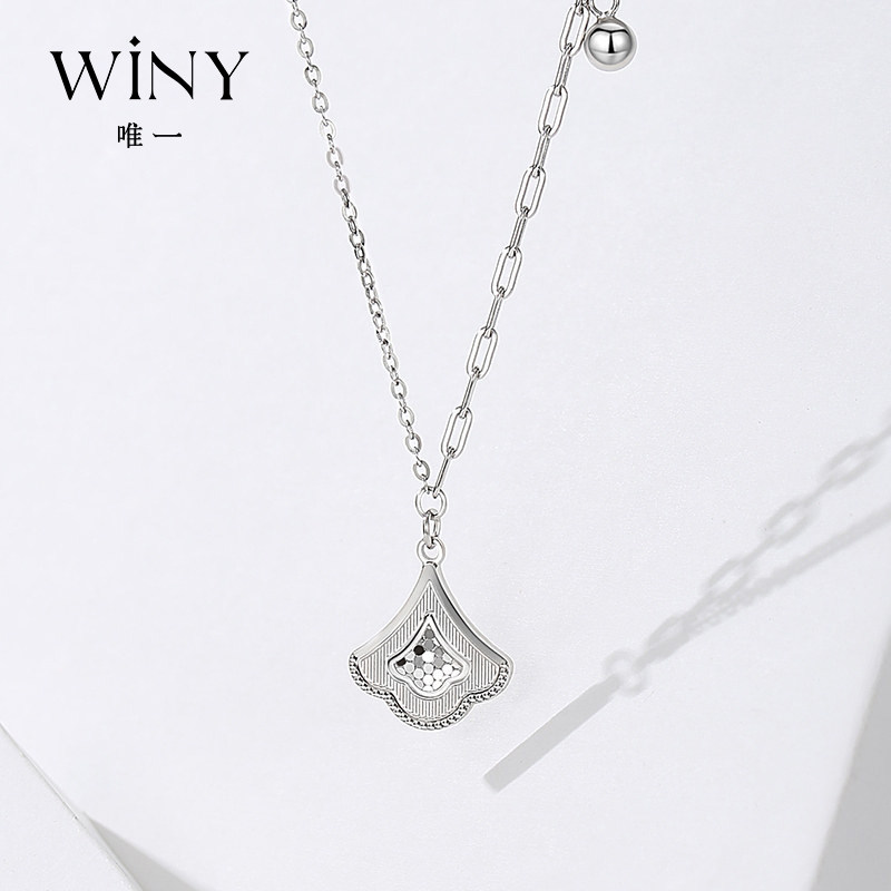 Winy925纯银项链女生新款项坠轻奢小众颈链锁骨链送女友生日礼物