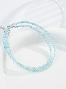 Winy银色海蓝逸韵手链简约时尚气质送对象送女友生日礼物配证书