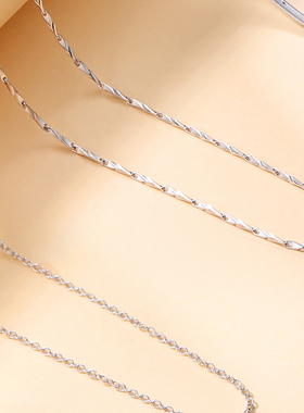 Winy999足银项链女配链链条基础百搭可调节裸链简约气质礼物女生