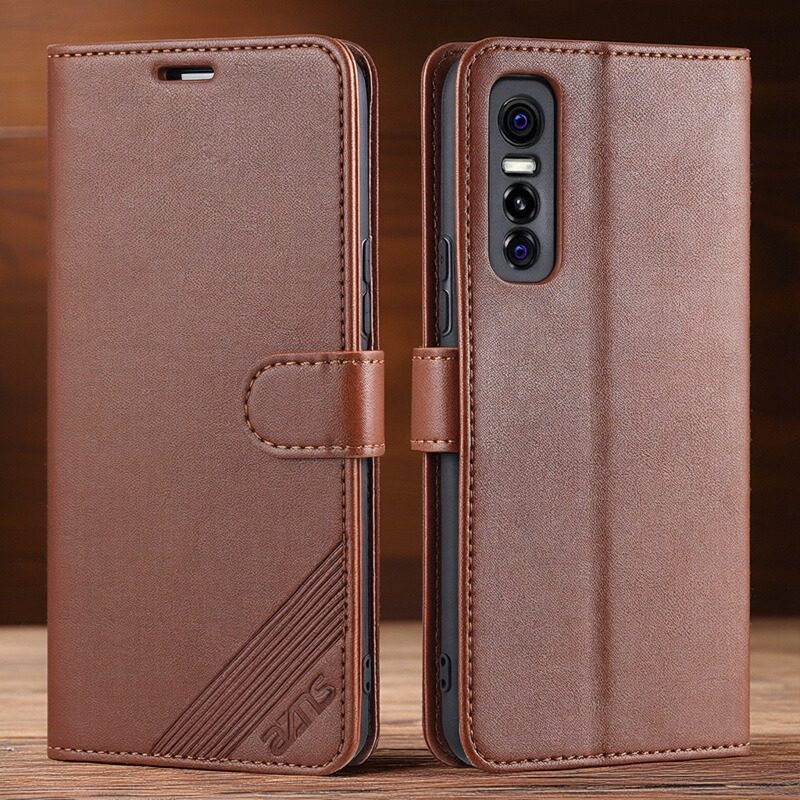 适用vivo S7e手机壳翻盖式防摔全包皮套华为可插卡钱包款式保护套男女时尚软胶简约皮夹