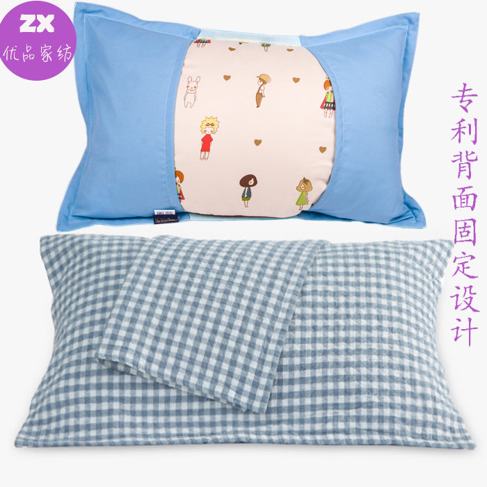 Zx solar system pure cotton Gauze Pillowcase Plain colour lattice stripe lovers Single Double Pillowcase fixed a pairin the Bedclothes , Pillow  category - from Buy2taobao.com to provide professional Taobao agent buy service