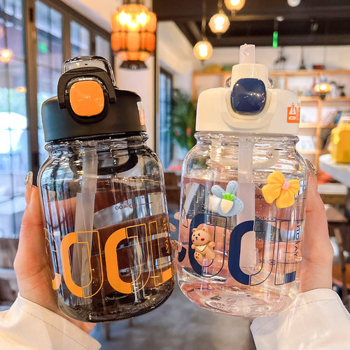 高颜值运动防摔耐高温双饮吸管杯