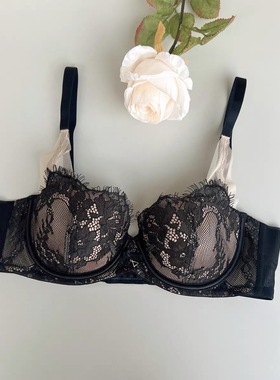 安莉芳软钢圈薄款大胸显小内衣女士蕾丝边纯棉杯里文胸EB00489