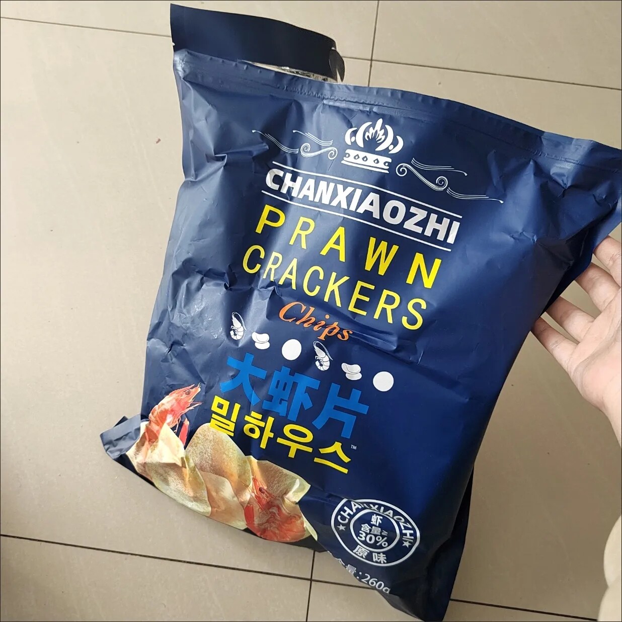 【加30%鲜虾趣莱山福超市同款韩国风味大虾片网红零食膨化薯片