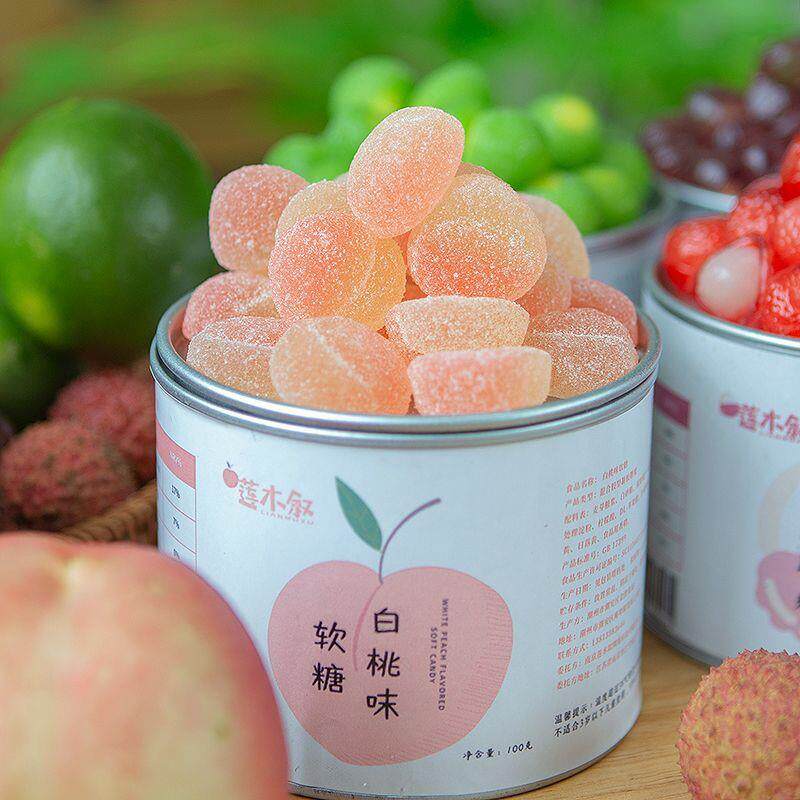 好可爱~ 水果剥皮软糖青柠荔枝果汁QQ糖休闲网红小零食糖果