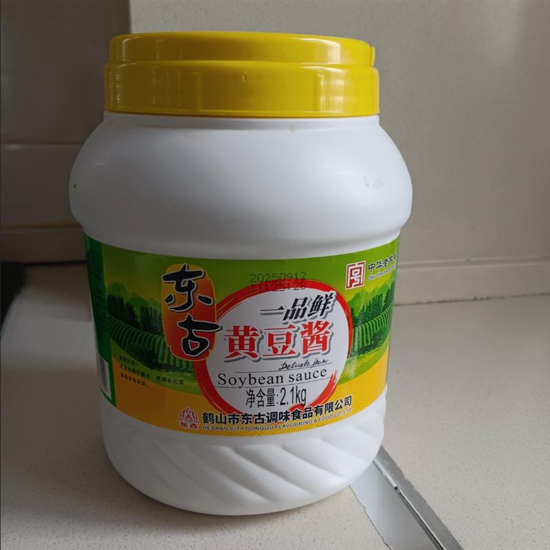 正品东古一品鲜黄豆酱2.1kg大桶东北大酱桶装豆瓣酱面酱拌面家用