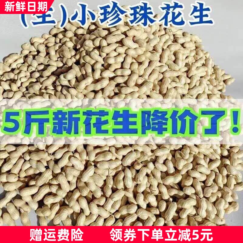 5斤装净重生小珍珠花生农家自种新鲜晒干带壳小花生可榨油可播种