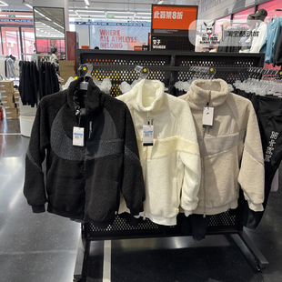 正品Nike耐克男子大勾双面运动休闲立领防风保暖摇粒绒外套FB1910