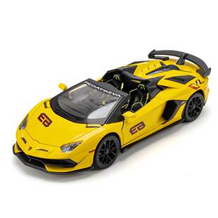 新款 建元合金车模1比24兰博SVJ63儿童声光模型摆件玩具车