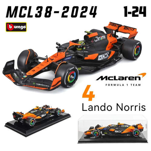 新款 1:迈凯伦MCL38 MIAMI 2024F1方程式赛车车模合金仿真模型