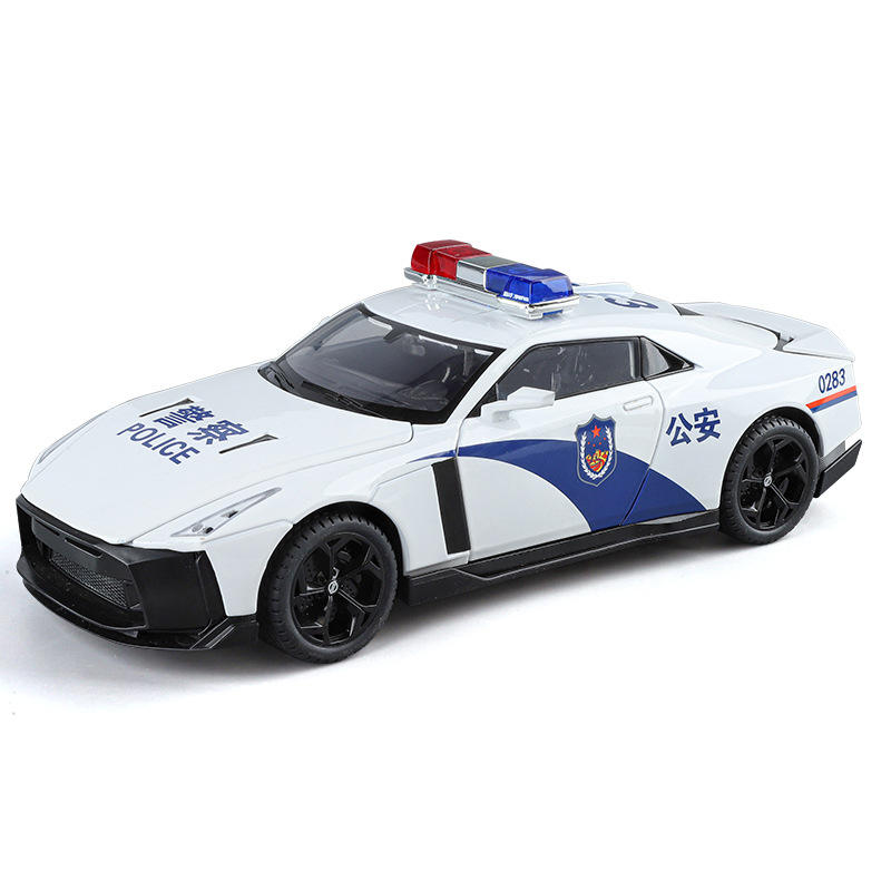 新款 大号1/18GTR合金模型声光公安特警车模救护消防男孩玩具