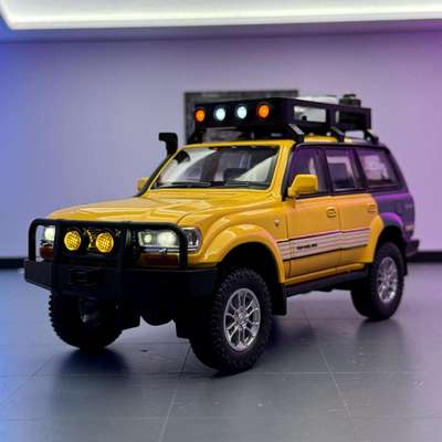 新款车致合金车模1:24丰田酷路泽LC80越野车带声光玩具车音效模型