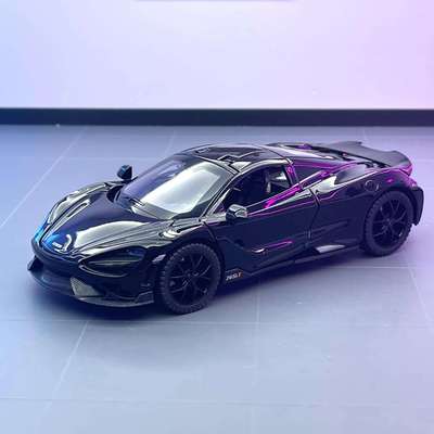 新款众源兴合金车模1比32迈凯伦765LT玩具跑车音乐模型摆件防尘盒