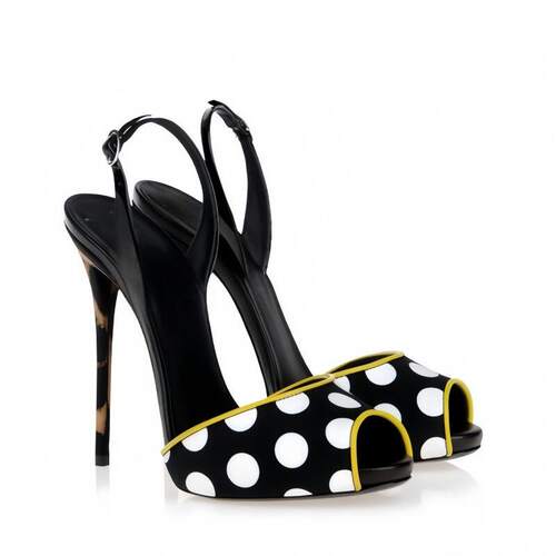 欧美时装凉鞋圆头圆点拼色搭扣细跟宴会女鞋women sandal heels