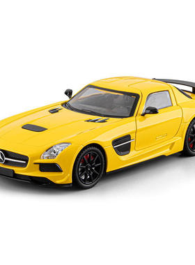 新款 车致1比24大奔SLS合金跑车模型摆件带声光儿童玩具车