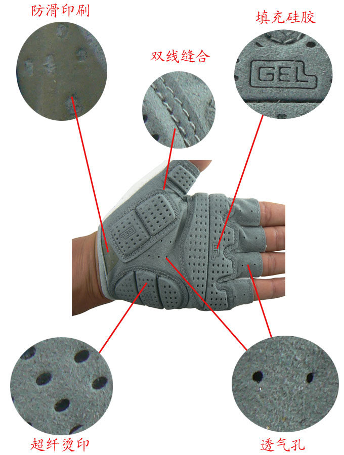 Gants de cyclisme mixte - Ref 2240527 Image 5