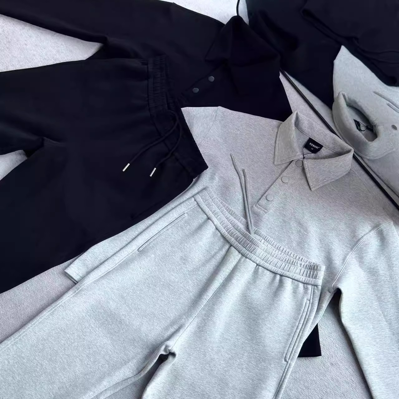 【KEBUSI】必入高品质懒人通勤套装Q弹挺阔空气层双面棉男女#T001