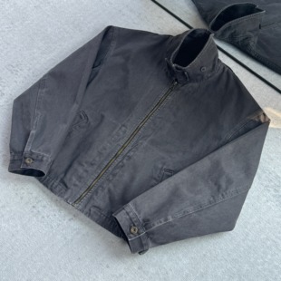 Y024 重磅复古水洗做旧哈灵顿短宽boxy夹克外套男 KEBUSI