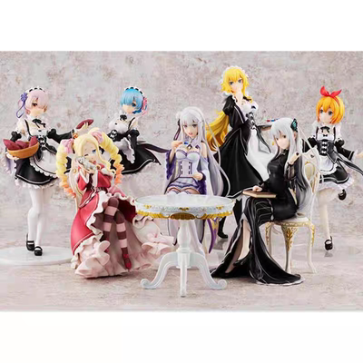 re0从零开始 茶会 艾姬多娜 碧翠丝 艾米莉亚 蕾姆拉姆 角川 手办