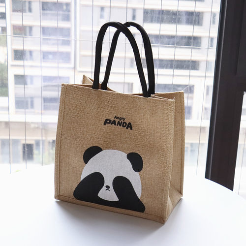 麻布包复古手提购物袋大容量女士便携帆布包包上班包单肩托特包潮